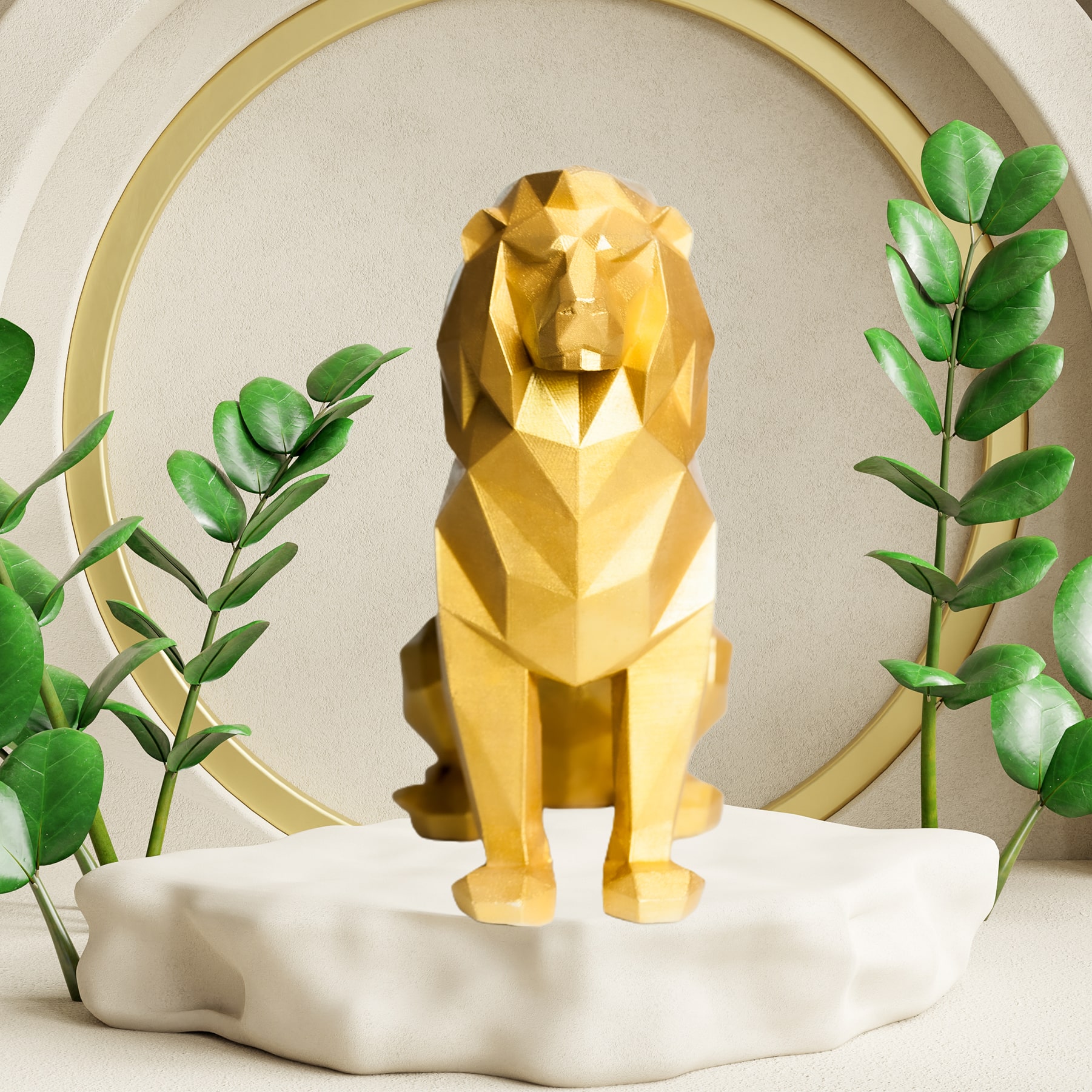 Aslan Leo Heykel Biblo Dekorasyon Ürünü