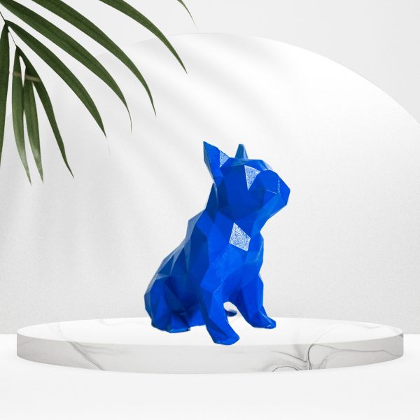 French Bulldog Blue Biblo Heykel Dekorasyon Ürünü