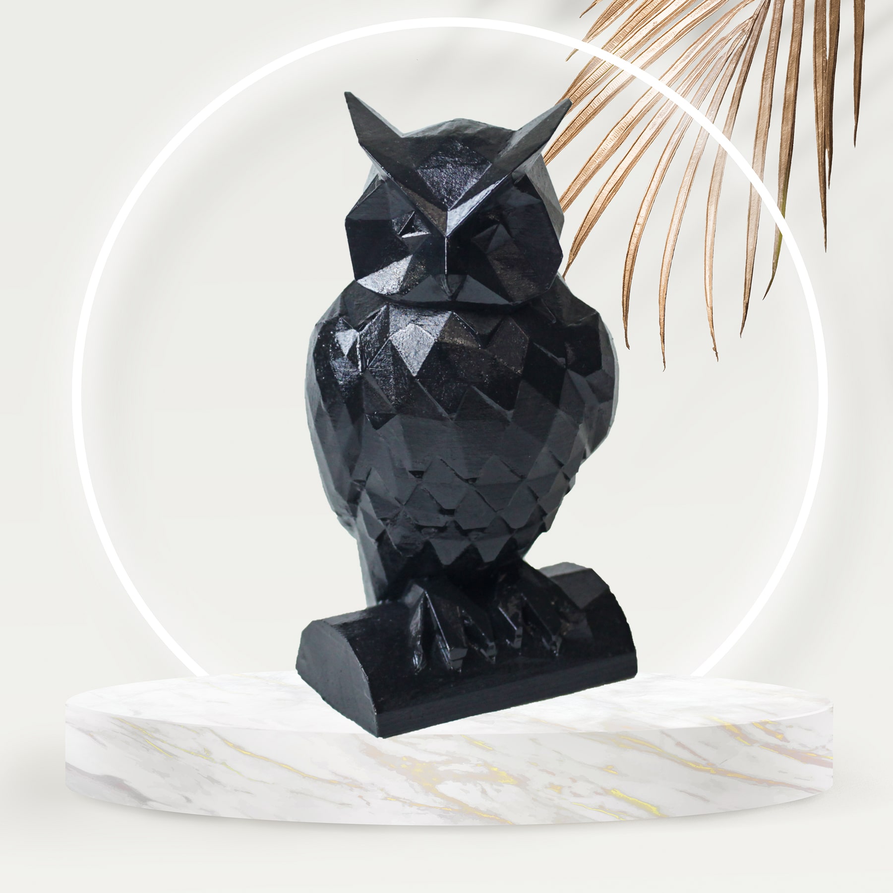 Owl Siyah Baykuş Dekoratif Biblo Aksesuar - Görsel 8
