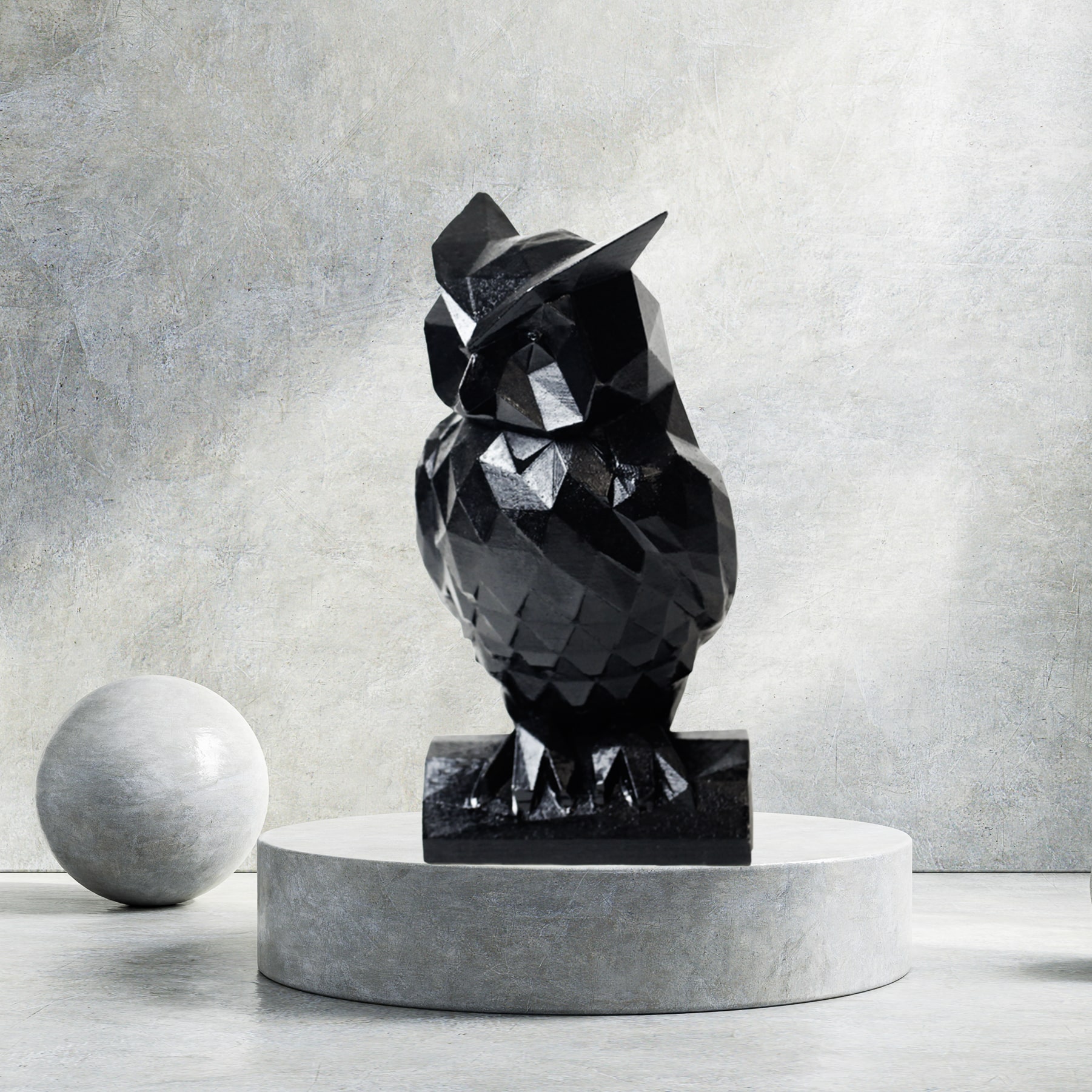 Owl Siyah Baykuş Dekoratif Biblo Aksesuar - Görsel 7
