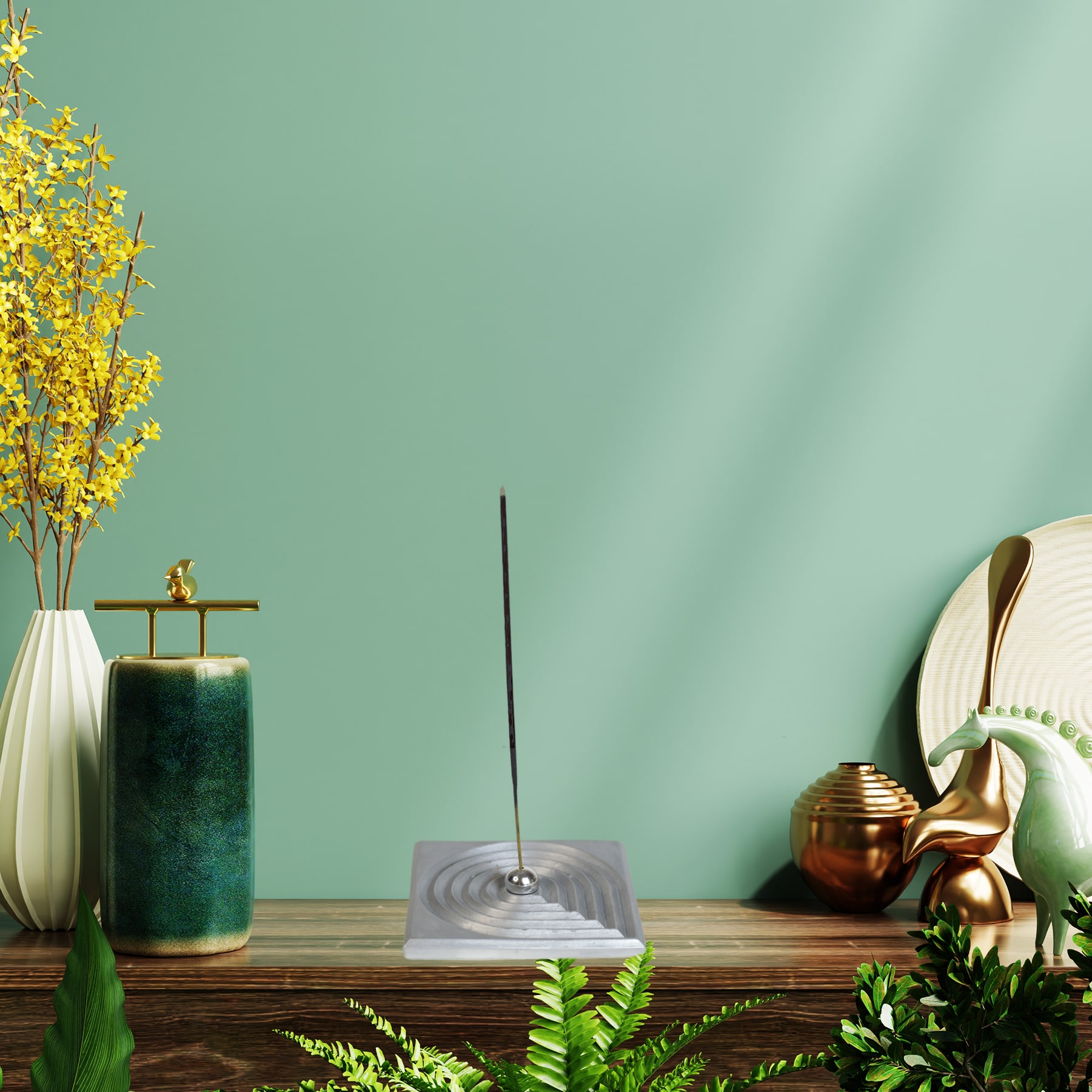 Auro Gümüş Dekoratif Elegant Tütsülük (5 Adet Tütsü Çubuğu)