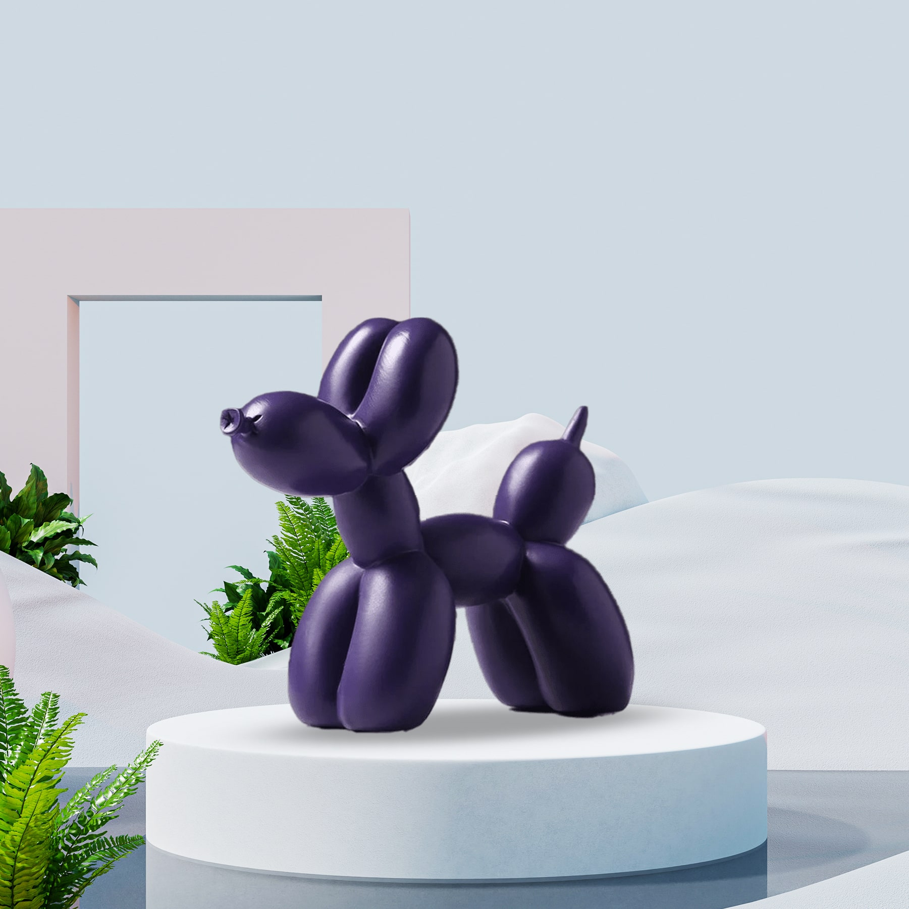 Aria Modern Balon Köpek Mor Biblo Dekoratif Aksesuar