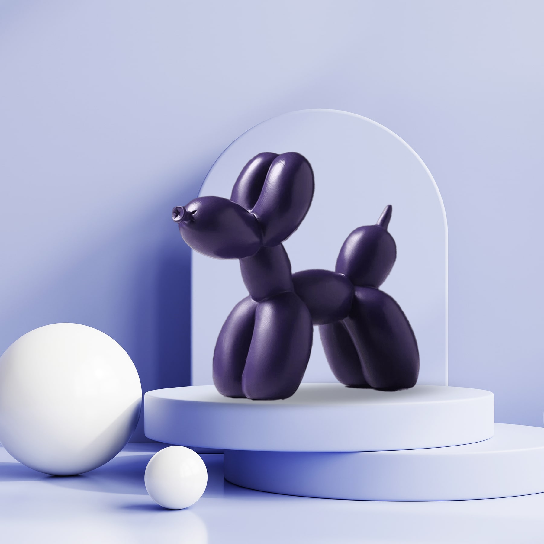 Aria Modern Balon Köpek Mor Biblo Dekoratif Aksesuar