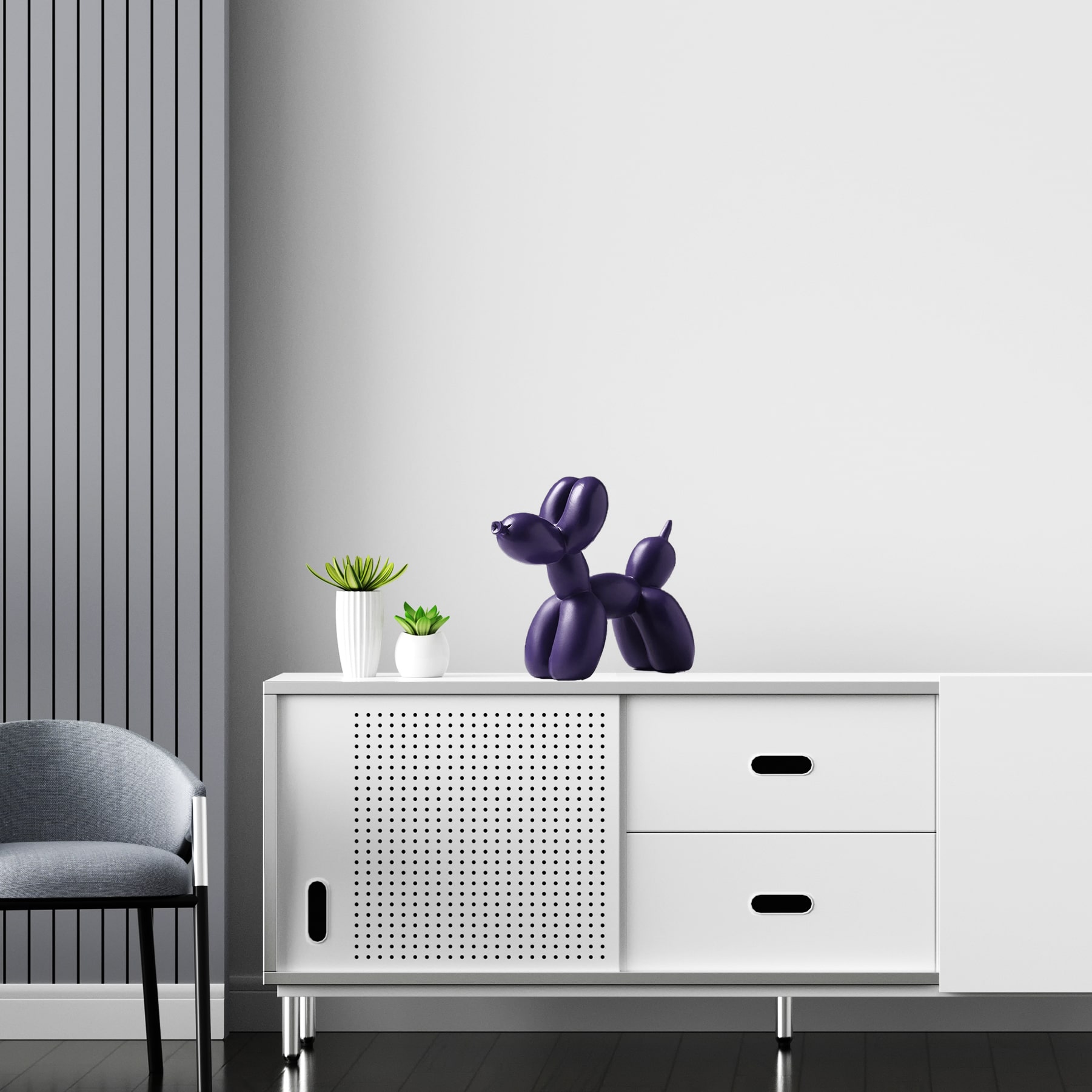 Aria Modern Balon Köpek Mor Biblo Dekoratif Aksesuar