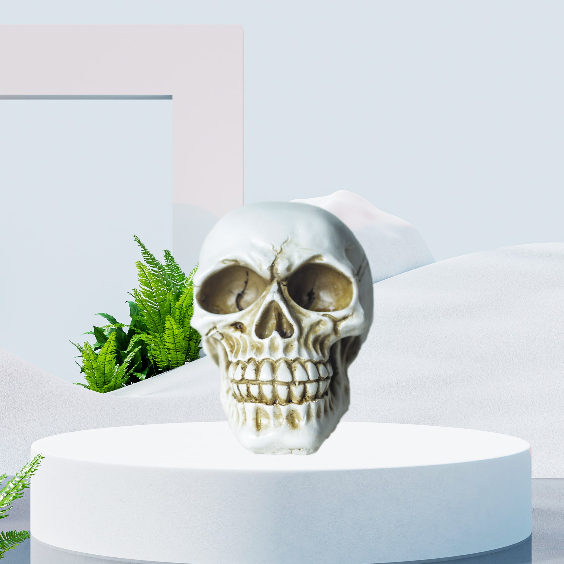 Inspire Skull Beyaz Biblo Dekoratif Aksesuar
