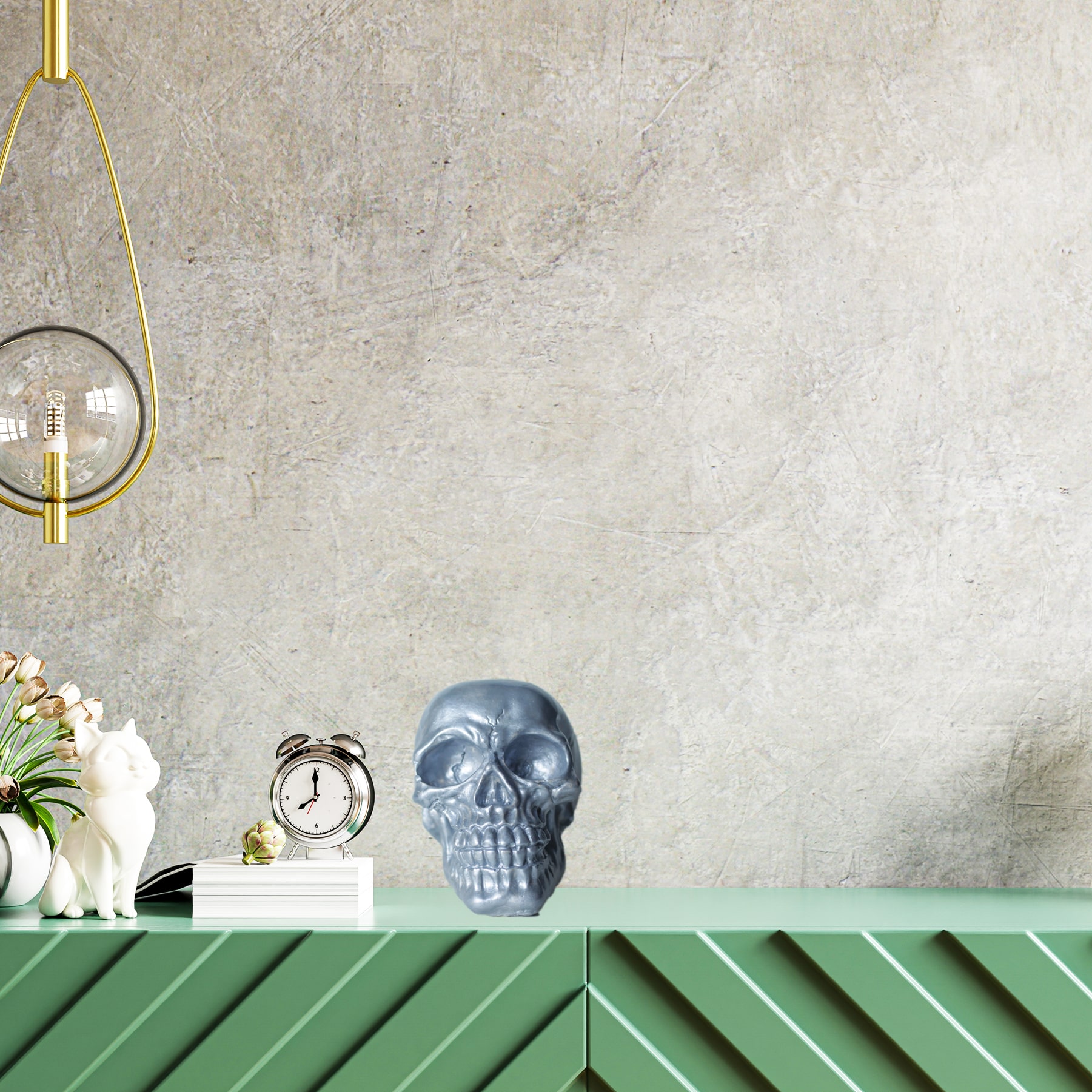 Inspire Skull Gümüş Biblo Dekoratif Aksesuar