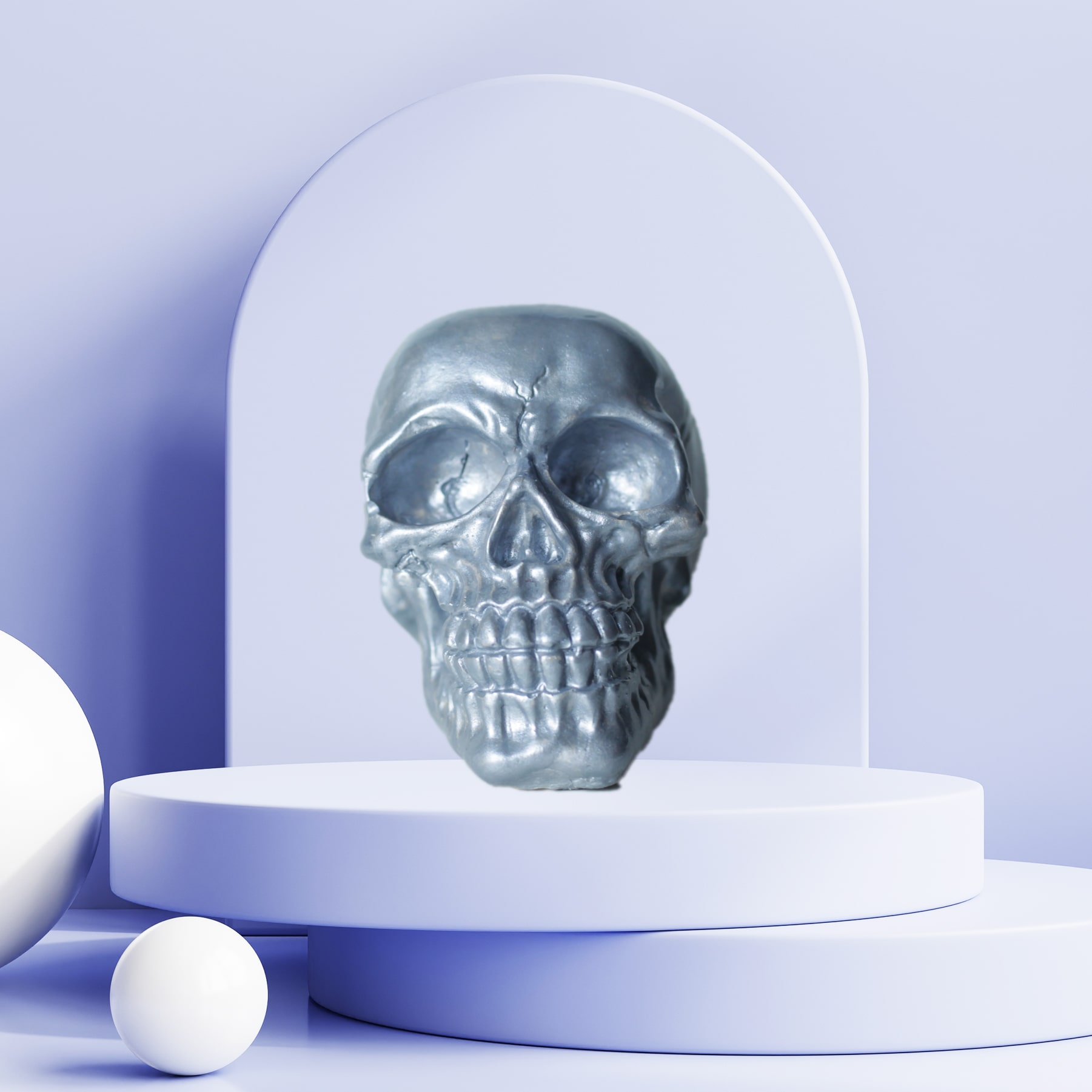 Inspire Skull Gümüş Biblo Dekoratif Aksesuar