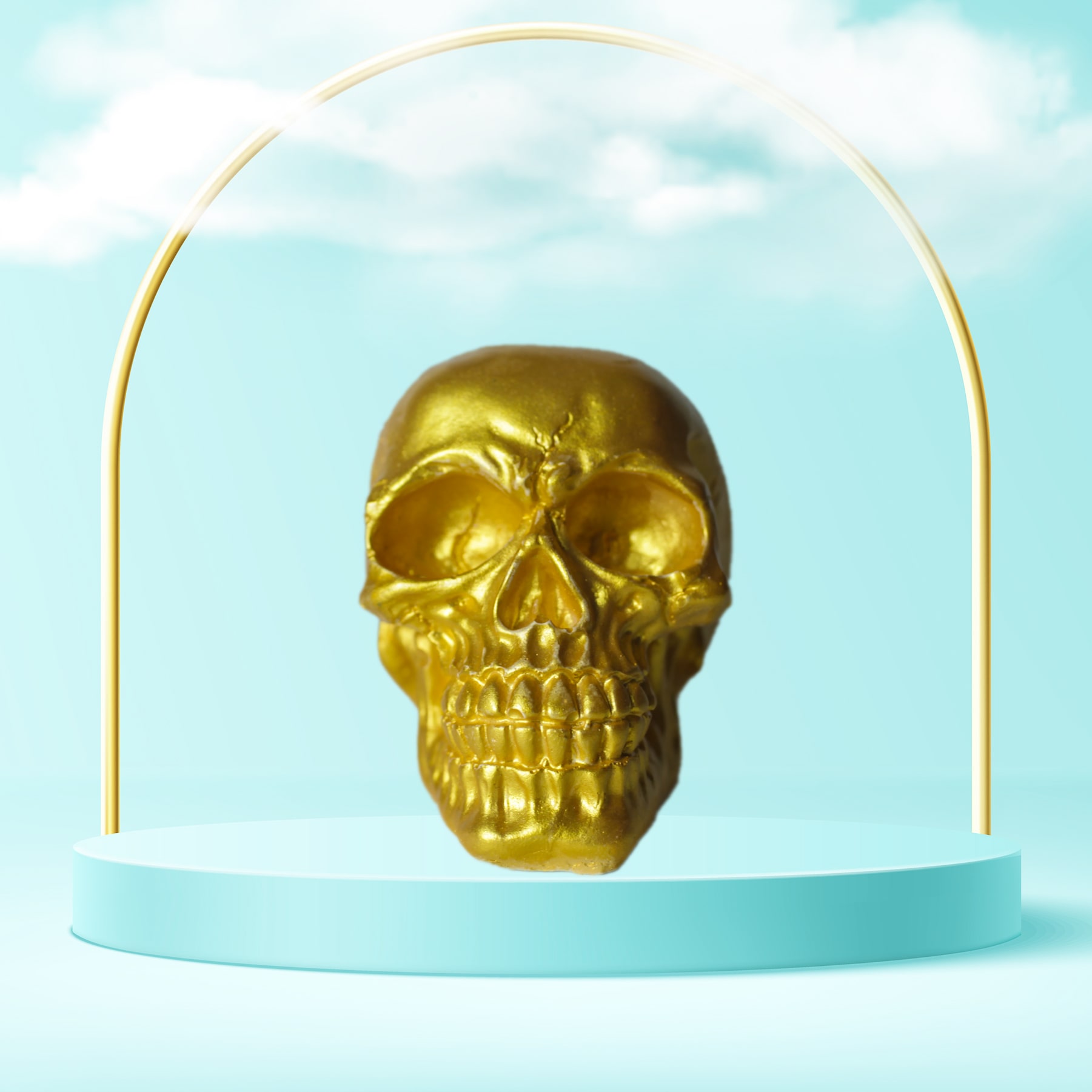 Inspire Skull Gold Biblo Dekoratif Aksesuar