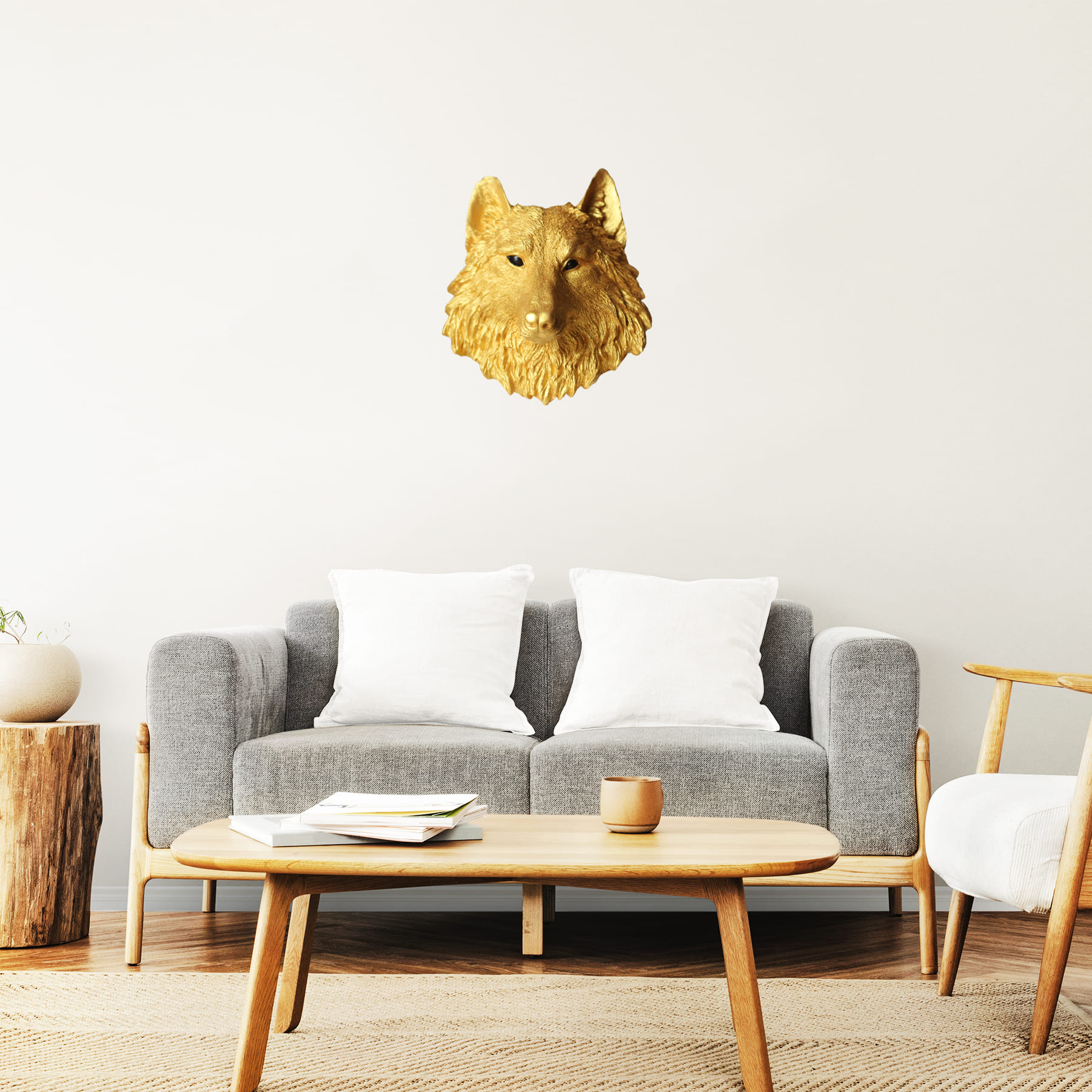UrbanWolf Kurt Gold Dekoratif Duvar Süsü - Görsel 3